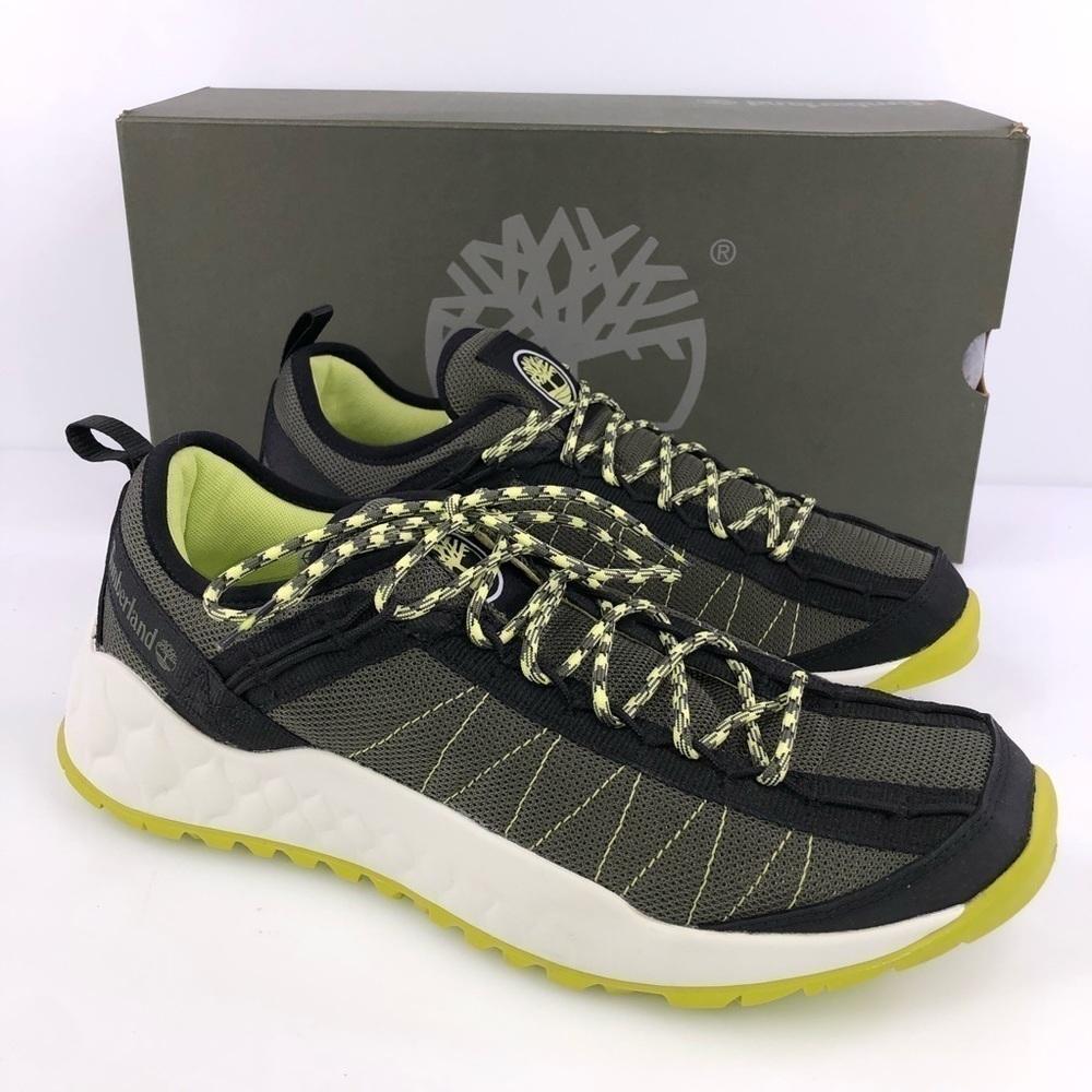 Timberland Mens Solar Wave Low Med Sneakers Dark Green Mesh 0A2AYS New